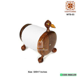 Wooden Brass work Duck Tissue stand