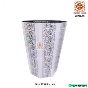 Dustbin Lacquer Nakshi Art White