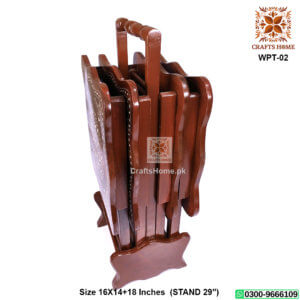 Unique Picnic Folding Table Inlay Work 4 Pcs Set