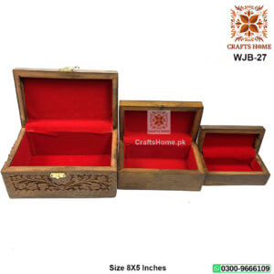 Wooden Carving Jewelry Box 3 Pcs Set