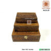Wooden Carving Jewelry Box 3 Pcs Set