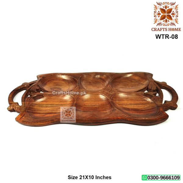 Wooden Serving Tray Apple Shape - 6 Portions