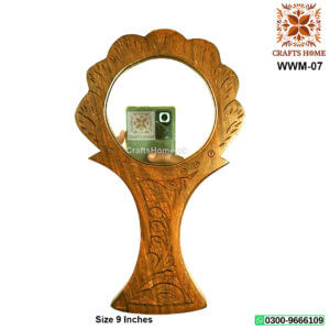 Wooden Makeup Mirror - Beautiful Hand Carving