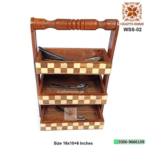 Cutlery Holder Wooden Spoon Stand Tukri Work-WSS-02