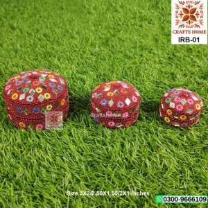 Decorative Ring Box 3 Pcs Set - Metal Bead Handmade Gift Box