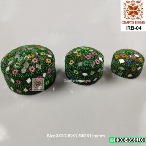 Decorative Ring Box 3 Pcs Set - Metal Bead Handmade Gift Box