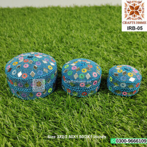 Decorative Ring Box 3 Pcs Set - Metal Bead Handmade Gift Box