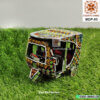 Handcrafted Wooden Pakistani Rickshaw Model - Traditional Tuk Tuk - Handmade