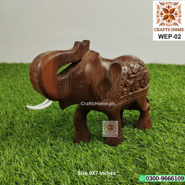 Elephant Handmade Wooden Decorative Show Piece - Medium