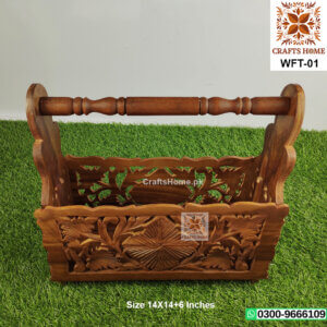 Handmade Wood Carving Basket Home Decoration Fruit Basket Vegetable Basket