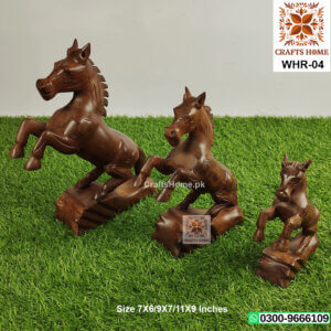 Horse Set of 3 PCS Handcrafted Wooden Decorative Show Piece