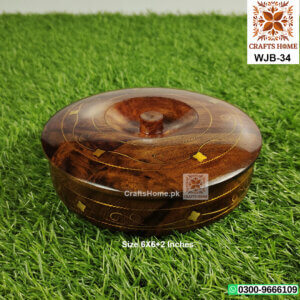 Wooden Gold Box with Brass Work for Jewelry