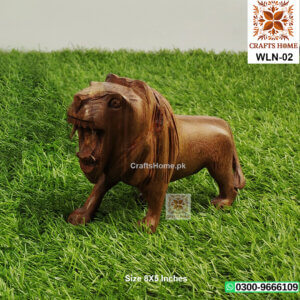 Lion Handmade Wooden Decorative Show Piece - Medium