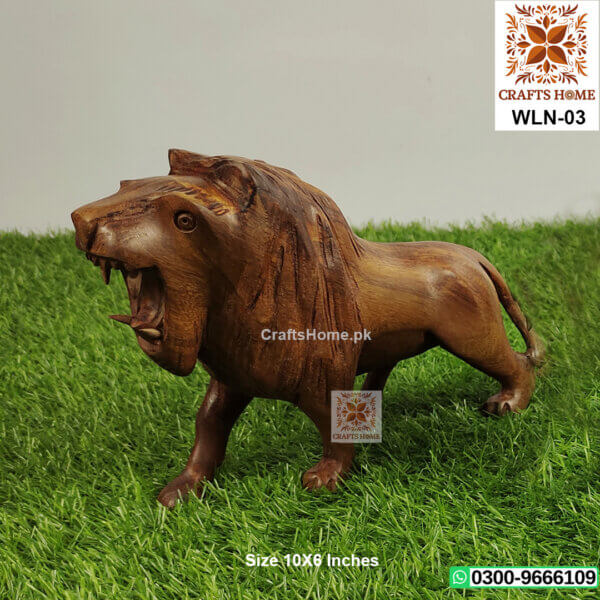 Lion Handmade Wooden Decorative Show Piece - Large