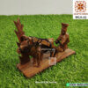 Cultural Art Wooden Bull in Fields - Decoration Set