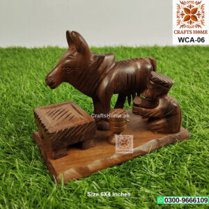 Cultural Art Wooden Cow Milking - Decoration Set