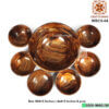 Handmade Wooden Bowls Set of 7 Pcs - 1 Large & 6 Small Bowls