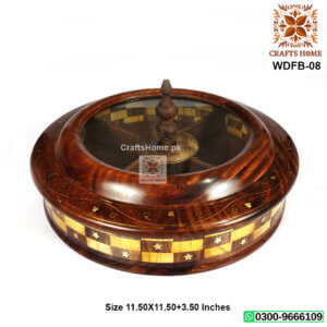 Wooden Dry Fruit Box Tukri Mirror with 5 Portions